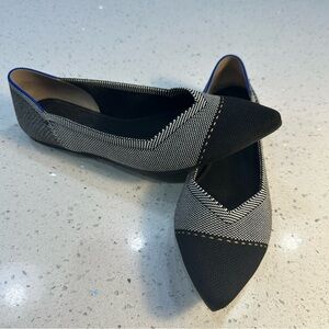 Rothy’s The Pointe Flats Gray Mist Captoe Size 8 | Machine Washable